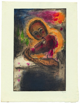 Pieta VI. (1950, lept s monotypem, 245 x 160 mm)