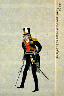 Admirl Puatin, jak ho v roce 1853 v Nagasaki namaloval japonsk umlec