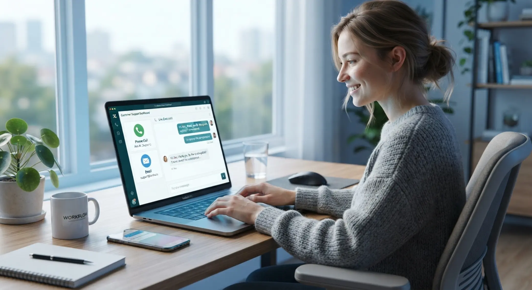 Uživatel kontaktuje podporu přes formulář, chat a e-mail