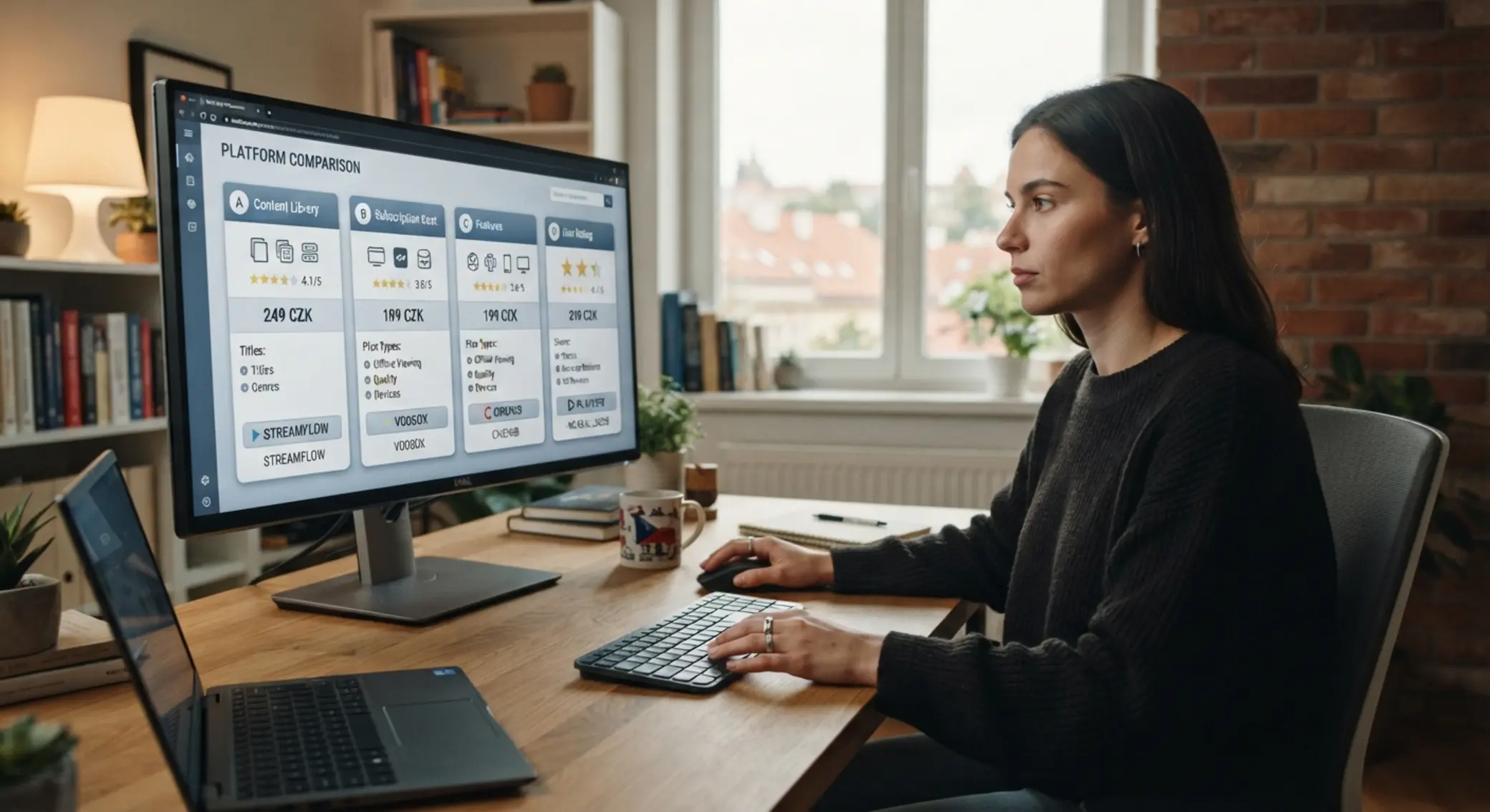 Abstraktní vizuál porovnání různých online herních platforem