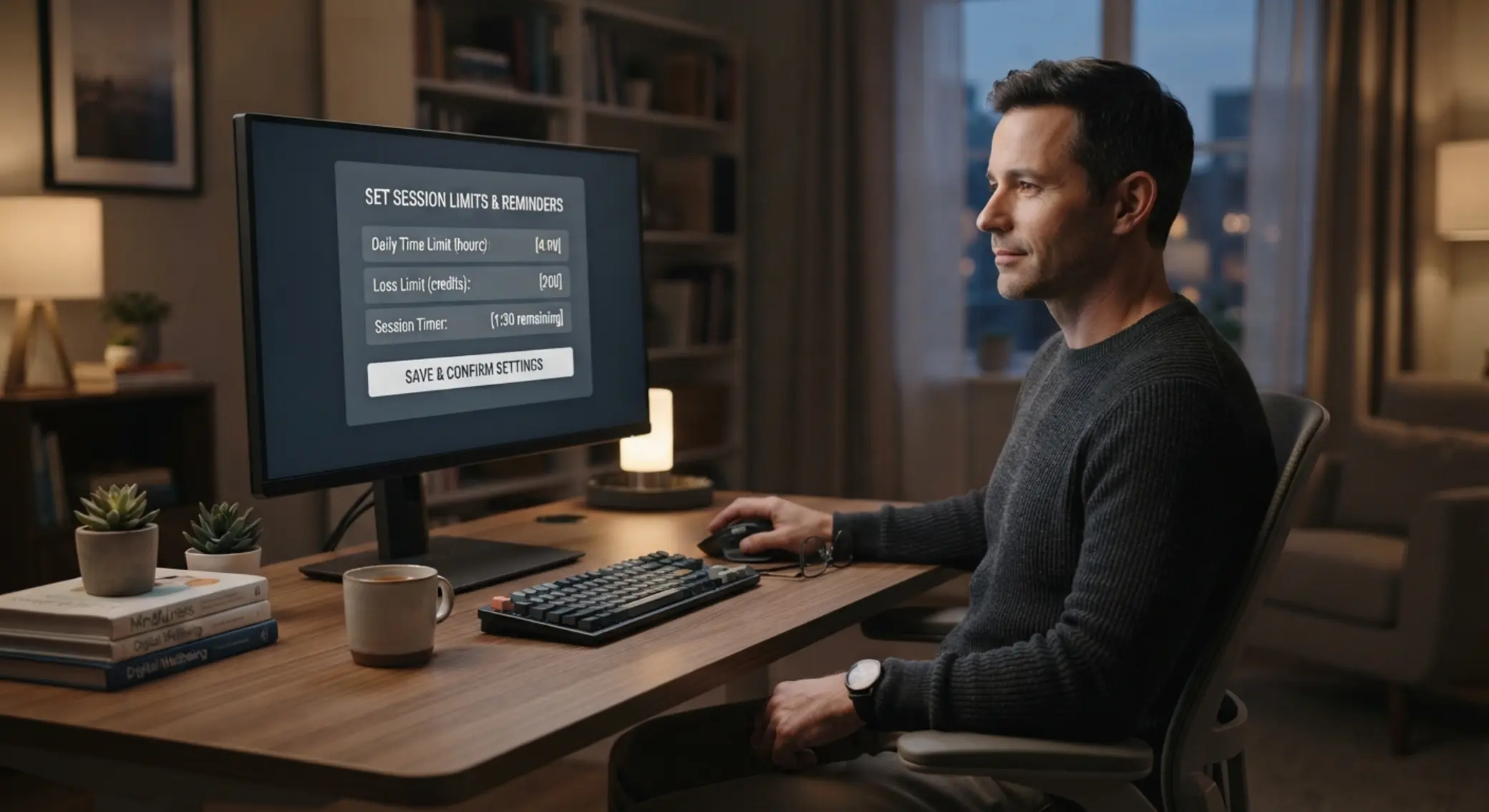 Hráč nastavuje limity a časovač při online hraní